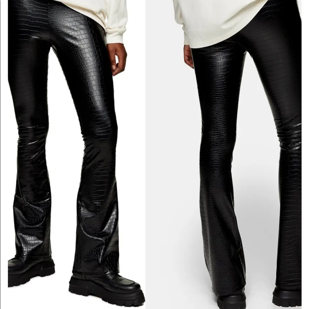 Faux crocodile topshop pants